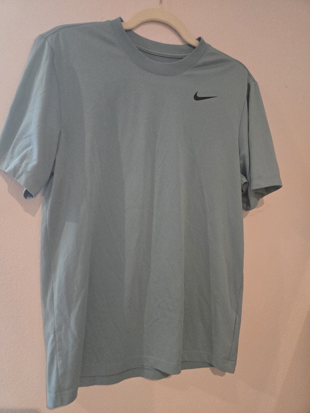 Nike Light Gray Short Sleeve Crew Tee with Black Swoosh